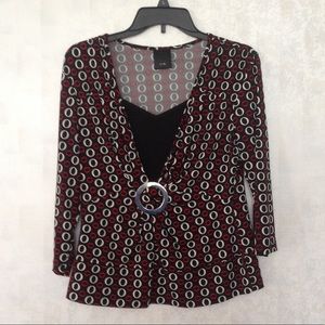 Red and black blouse